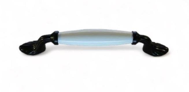 Tomurcuk Porselen Kulp 128 mm Siyah Desensiz beyaz