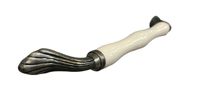 Tomurcuk Porselen Kulp 160 mm gümüş Desensiz KREM