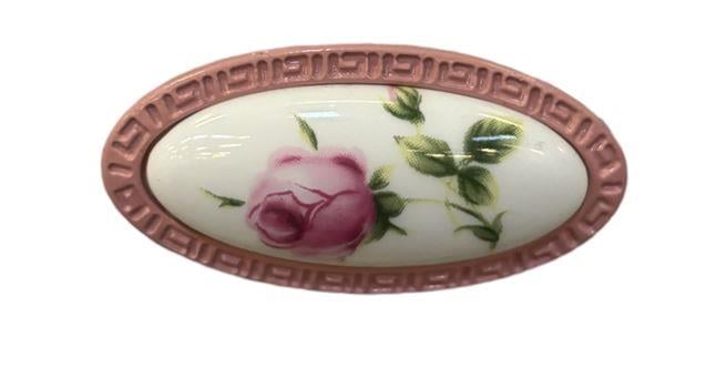 Tomurcuk Porselen Kulp Düğme Pembe Desen 125
