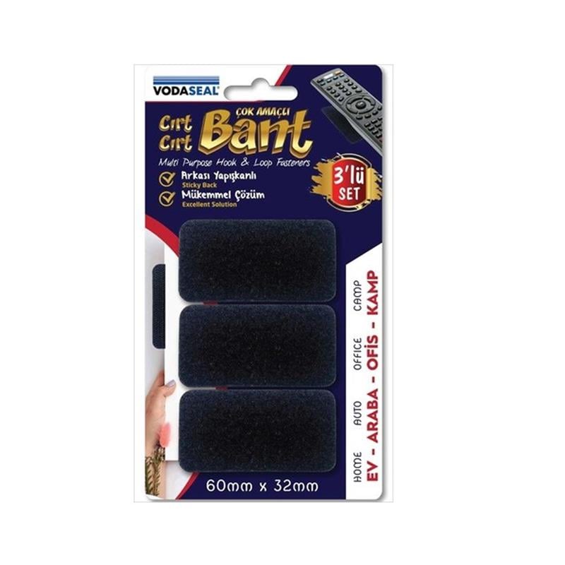 Vodapol Çok Amaçlı Cırt Bant 60*32mm 3lü Siyah