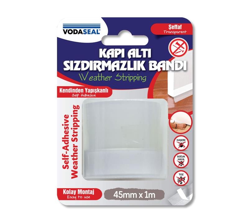 DiğerVodapol Kapı Altı Sızdırmazlık Bandı Şeffaf 1 Mt