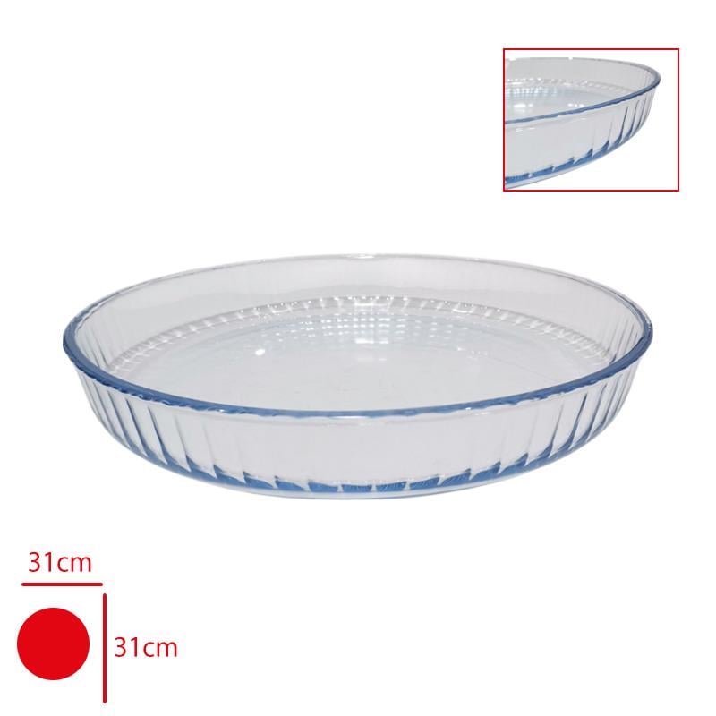 DiğerYuvarlak Cam Fırın Tepsi Büyük Optik Desen 45014