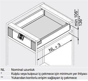 Blum Antaro TDBX 45 lik Yanak Sağ Sol Gri