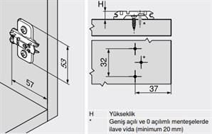 Blum Clip Kör Kapak Menteşe Tabanı H:3 mm