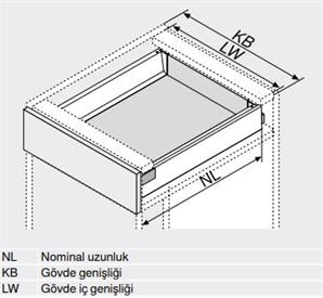 Blum Gövde Genişliği : 45 cm ; Derinlik : 45 cm