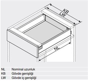 Blum Gövde Genişliği: 90cm  ; Derinlik : 45cm