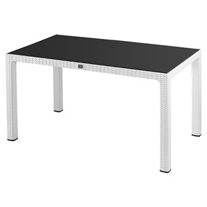 DiğerComfort Masa Begonya Rattan 90*150 Camlı Beyaz