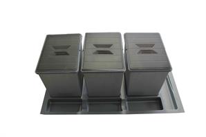 Çöp Kovası Çek. İçi Manuel 16+16+16 LT 90Mod.M.Gri