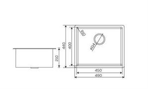 Crauf Evye Stella 6049 inox 440x490x210mm