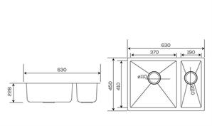 Crauf Evye Stella 6063 Siyah 450x630x228mm