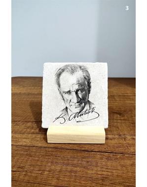 Doğal Taş Masa Dekoru Atatürk