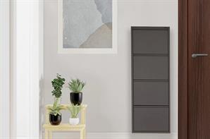 Dörtlü Metal Ayakkabılık Dolabı Antrasit