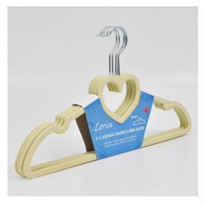 Kadife Elbise Askısı 5 Li Bej