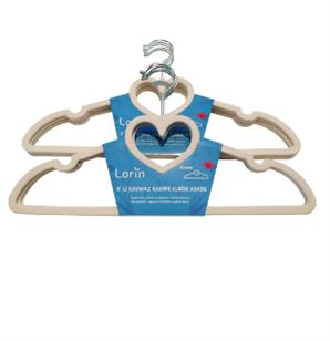 Kadife Elbise Askısı 5 Li Bej