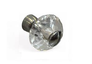 Kulp Kristal Naturel Düğme Krom 30MM Şeffaf