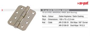 Menteşe Universal 10 cm Çelik Oval Saten