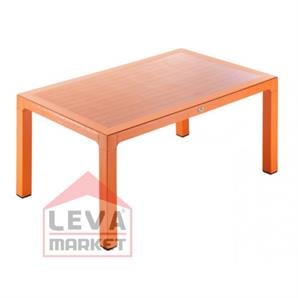 Novussi 90*150 Camlı Turuncu Wood Masa C004-012