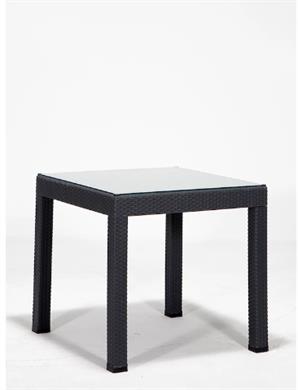 Novussi 90*90 Rattan Camlı Antrasit Masa Classi R0