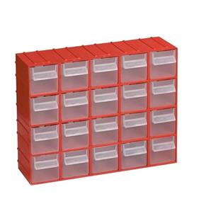 Port-Bag Hobby Plastik Çekmece Seti Kırmızı