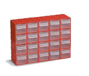 Port-Bag Hobby Plastik Çekmece Seti Kırmızı