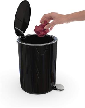 Primanova Lenox 5 Lt Pedallı Çöp Kovası Siyah