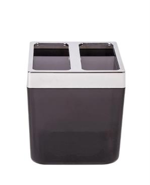 Primanova Toskana Diş Fırçalık-Şeffaf Siyah