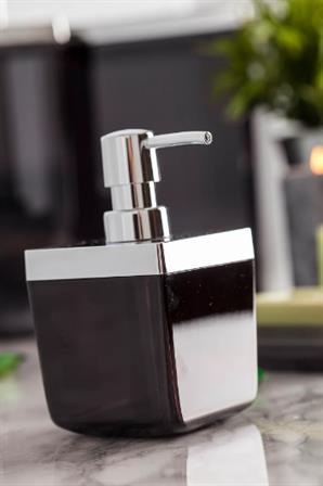 Primanova Toskana Sıvı Sabunluk-Şeffaf Siyah