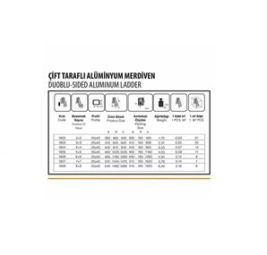 Saraylı Alüminyum Merdiven Çift Taraflı 5+5