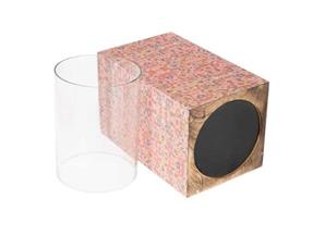 Şiva Çiçek Desenli Köşeli Pembe Mumluk