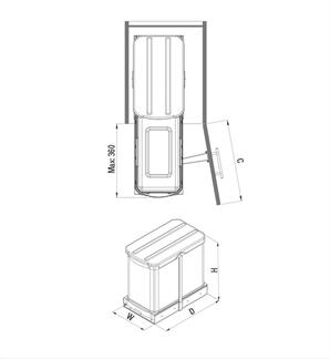 Starax 2574 Teleskopik Raylı Pas. Gövde Çöp Kovası