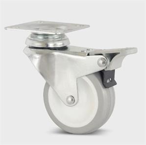 Tekerlek Tablalı  F.li Pvc Gri-Beyaz Çap 75 mm