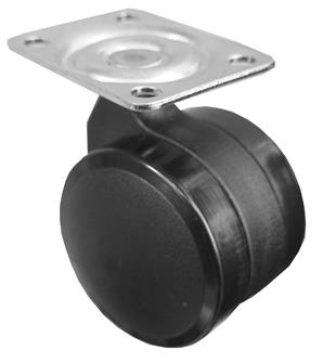 Tekerlek Tablalı Poly.Pls Siyah Çap 40 mm