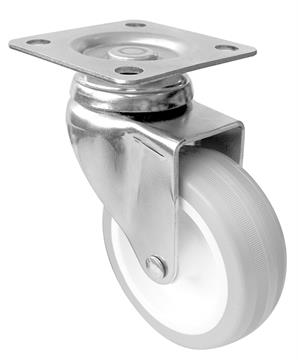 Tekerlek Tablalı Pvc Gri-Beyaz Çap 75 mm