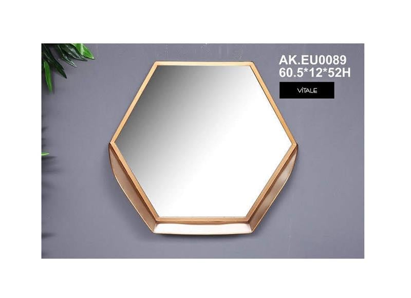 Altıgen Gold Ayna 60.5*12*52H cm