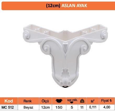 Aslan Ayak 12CM Beyaz