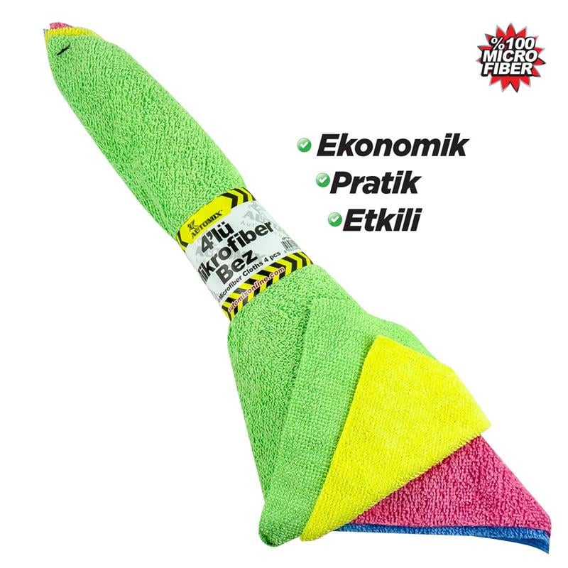 Automix 4 Lü Burmalı Mikrofiber Bez