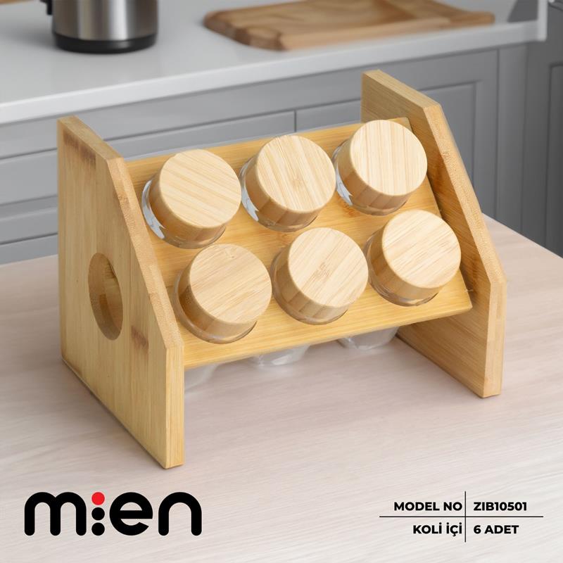 DiğerBambu Yuvarlak Baharatlık 7 Parça