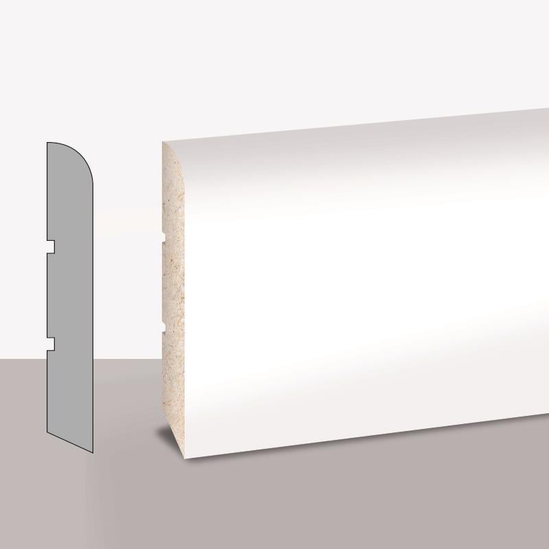 VarioBeyaz Süpürgelik 8 cm Vera PVC (1Boy.2,8Mt)