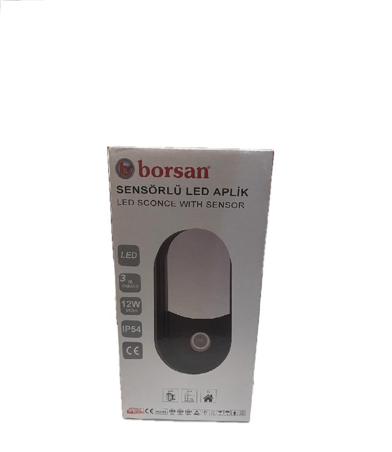 BORSANBorsan Sıva Üstü Sensörlü Led Aplik 12W