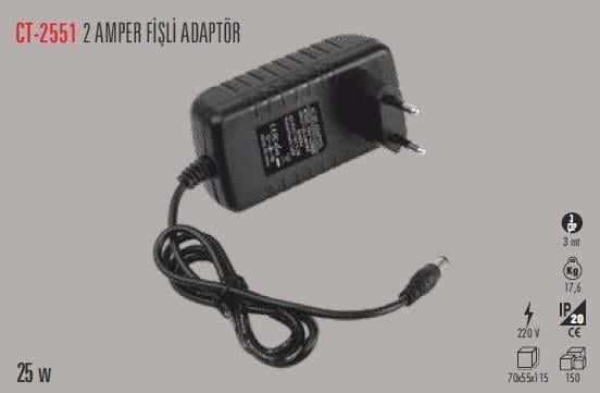 CataCATA Fişli Adaptör 2 A 220 V