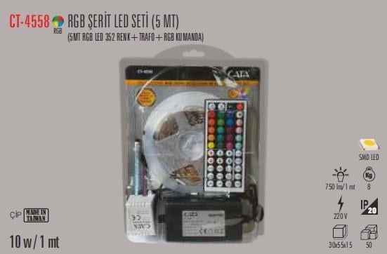 CataCata Rgb Şerit Led Seti 5 MT (Trafo+RGB Kumanda)