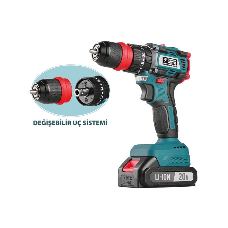 CATPOWERCatpower Akülü Vidalama 20V Li-ion 2.0Ah Kömürsüz