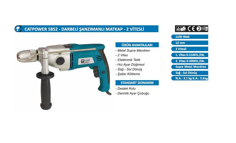 Catpower Darbeli Şansımanlı Matkap 2 Vites