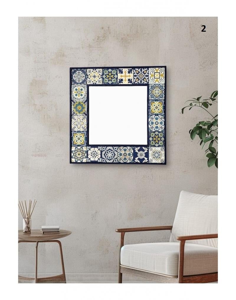 BEGOLONİDekoratif Doğal Taş Ayna 62*62cm