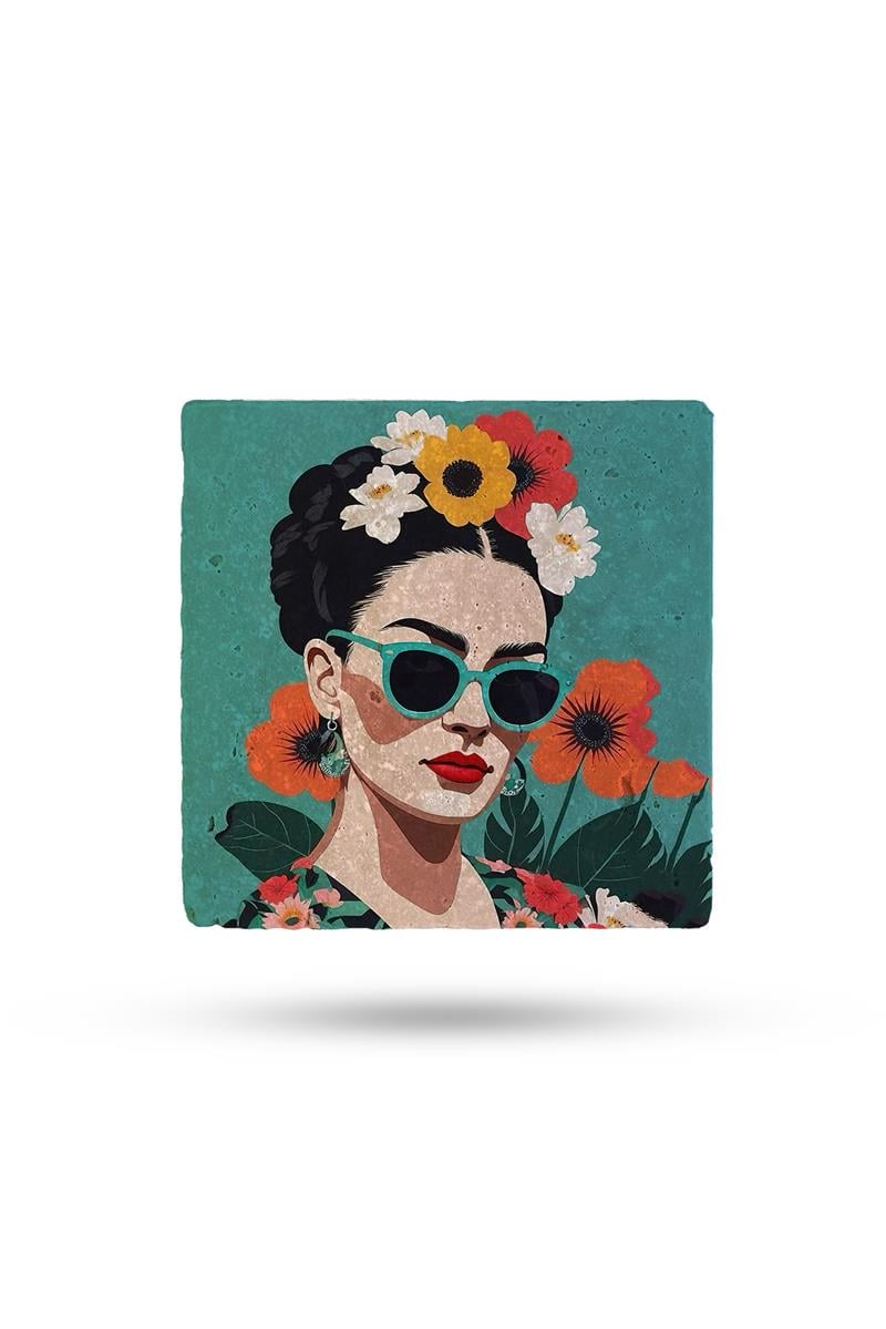 BEGOLONİDoğal Taş Bardak Altlığı Kadın1 10*10cm
