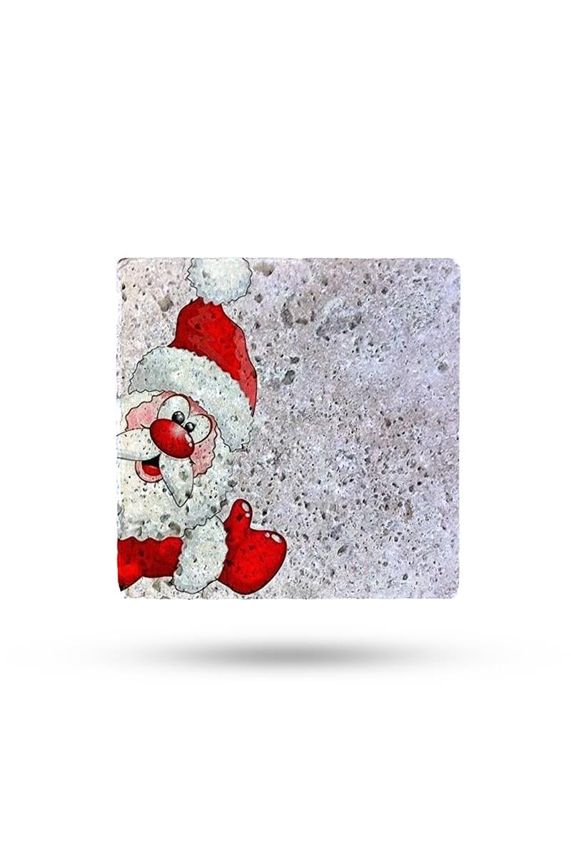 BEGOLONİDoğal Taş Bardak Altlığı Noel Baba 10*10cm 284-4