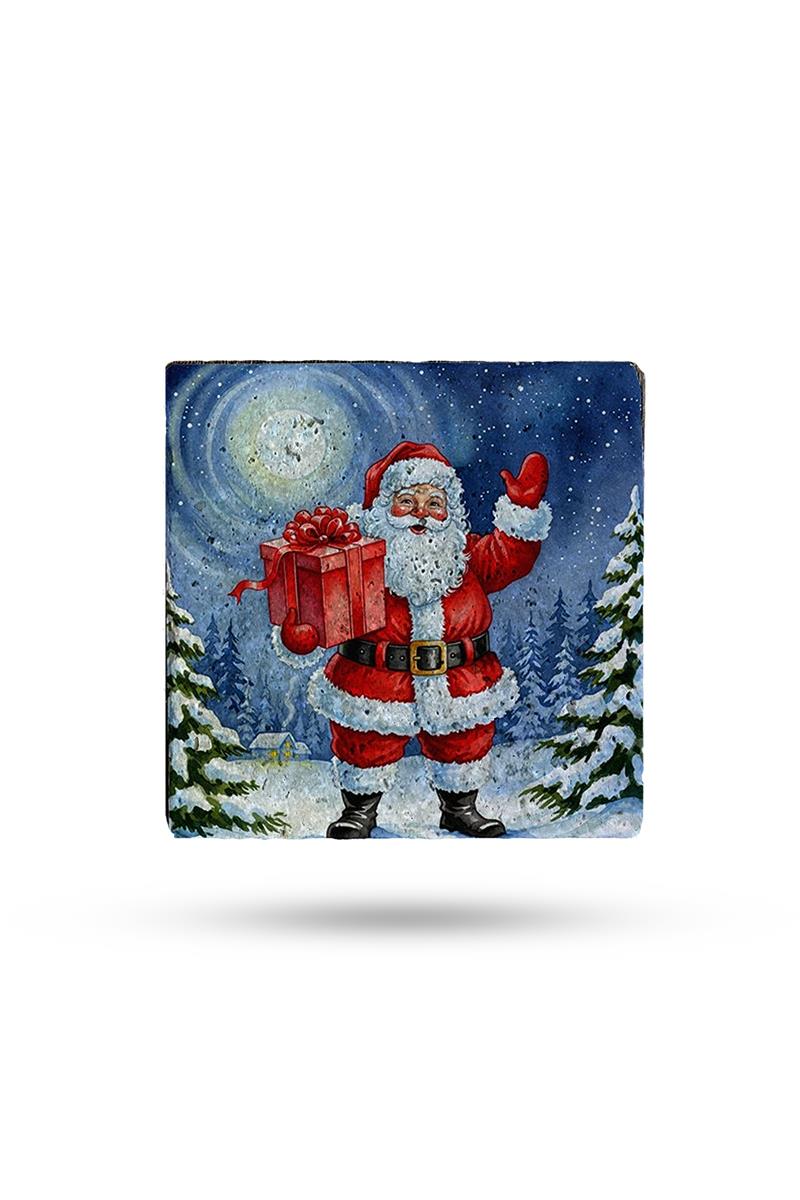 BEGOLONİDoğal Taş Bardak Altlığı Noel Baba4 10*10cm 289-4