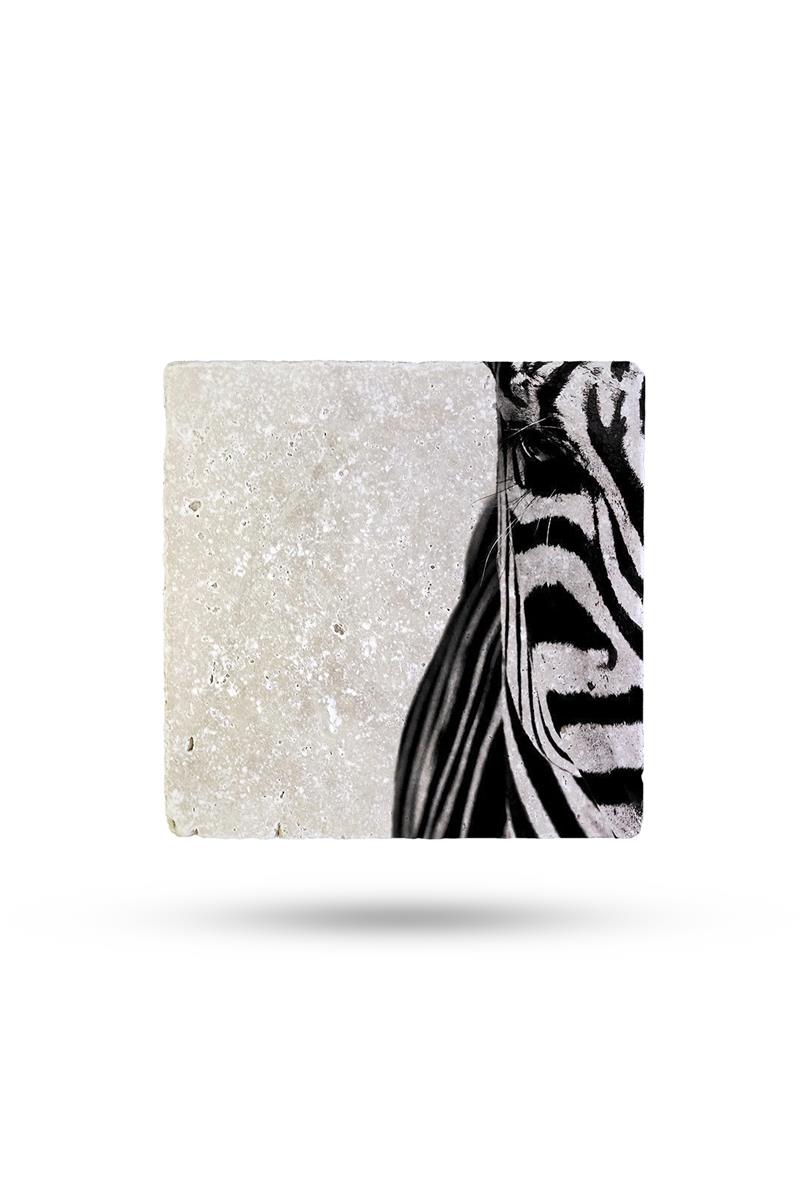 BEGOLONİDoğal Taş Bardak Altlığı Zebra 10*10cm
