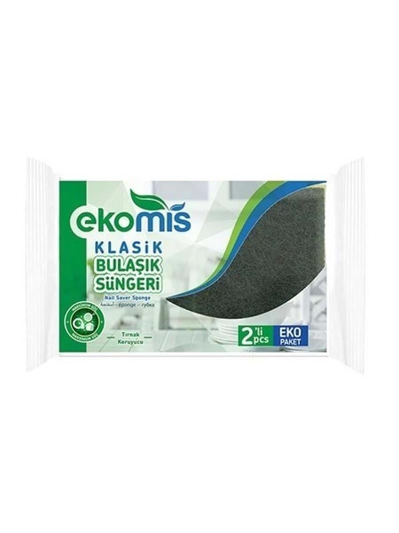 Ekomis Klasik Yeşil Sünger Düz 2 li