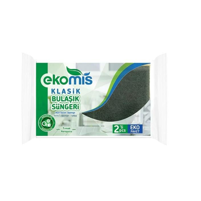 Ekomis Klasik Yeşil Sünger Oluklu 2li